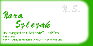 nora szlezak business card